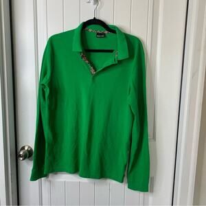 Jared‎ Lang green polo long sleeves shirt size large